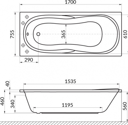 Акриловая ванна Excellent Sekwana 170x75 Акриловая ванна Excellent Sekwana 170x75