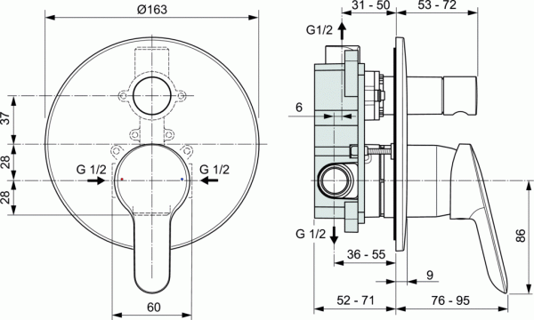  Ideal Standard Dot 2.0 A7165AA   ,    