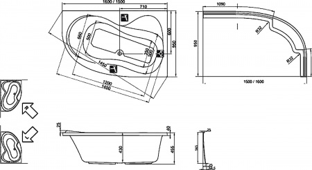   Ravak Rosa 95 160x95 R  