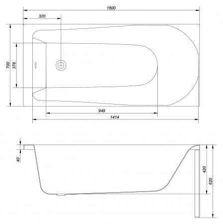   Cersanit Flavia 150x70 + -