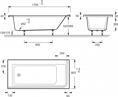��������� ����� Jacob Delafon Formilia 170x80 L