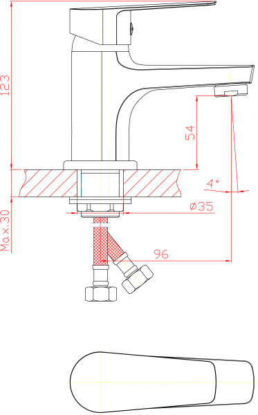 Смеситель Orange Loop M26-021cr для раковины