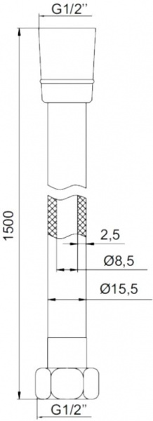   Iddis Shower Hose 04P15BLi19 1.5 