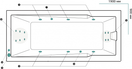 Акриловая ванна Marka One Raguza 01ра1990ГМпрпл Премиум+, 190x90 Акриловая ванна Marka One Raguza 01ра1990ГМпрпл Премиум+, 190x90