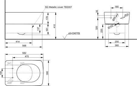 Унитаз подвесной Toto SG CW512YR с металлической декоративной панелью Унитаз подвесной Toto SG CW512YR с металлической декоративной панелью