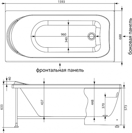 Акриловая ванна Aquanet Nord 160x70 Акриловая ванна Aquanet Nord 160x70