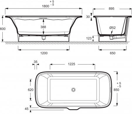     Jacob Delafon Elite E6D034-00 180x85  