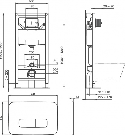 �������� ������ ��������� Jacob Delafon Patio EDV102-00 + ������-������� + ����������� Ideal Standard ProSys 120P R027767 + ������ ����� ����