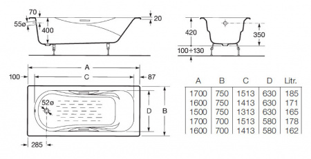   Roca Malibu 233460000 160x70  + 