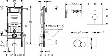 ��������  ������� ����������� ��� �������� Geberit Duofix UP320 111.300.00.5 + ������ ����� Geberit Sigma 01 115.770.46.5 ������� ���� + ���� ��� ������� ���������� Ideal Standard Connect AquaBlade E047901 + ������-������� � �����������