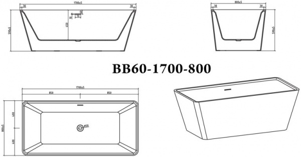   BelBagno BB60-1700-800 170x80