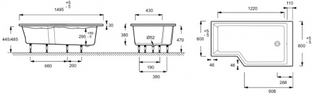   Jacob Delafon Bain-Douche Neo 150x90 R + -