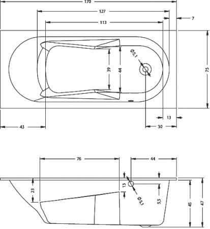   Riho Bathtubs Lazy 17075 R