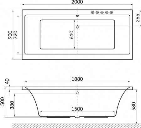 Акриловая ванна Excellent Pryzmat 200x90 Акриловая ванна Excellent Pryzmat 200x90