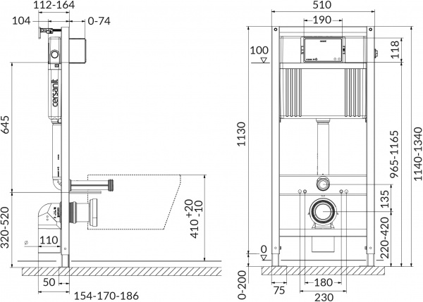     Cersanit Aqua P-IN-MZ-AQ50-SL-PN-QF-GL