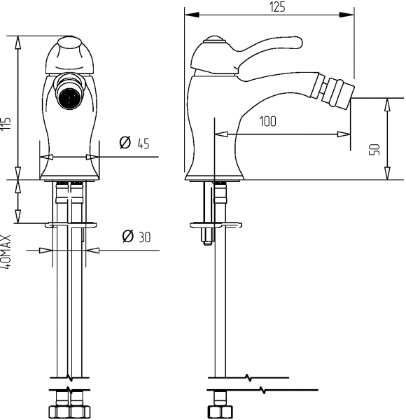 Смеситель Migliore Grazia 29690 для биде, бронза