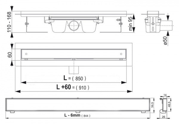   AlcaPlast APZ7-Floor 850    