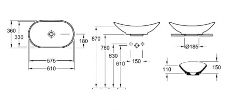 Раковина Villeroy & Boch My Nature 4110 60 R1 alpin Раковина Villeroy & Boch My Nature 4110 60 R1 alpin