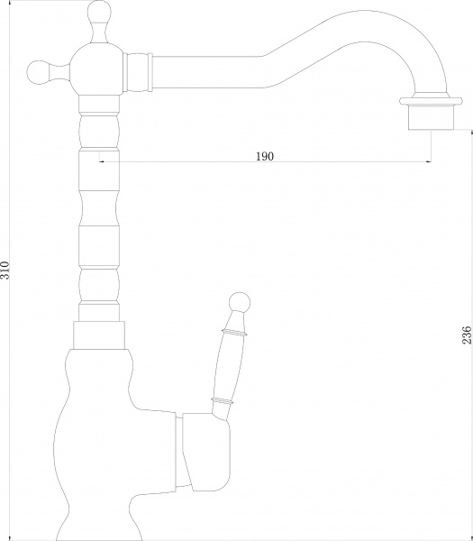 Смеситель Swedbe Selene 7141 для кухонной мойки
