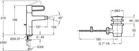  Jacob Delafon Odeon Rive Gauche E21033-CP-CP  