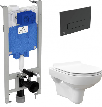 Комплект Унитаз подвесной STWORKI Хельсинки Clean On DPL EO slim 63429 безободковый + Инсталляция Ideal Standard ProSys Eco Frame 2.0 R046367 + Кнопка смыва черная Комплект Унитаз подвесной STWORKI Хельсинки Clean On DPL EO slim 63429 безободковый + Инсталляция Ideal Standard ProSys Eco Frame 2.0 R046367 + Кнопка смыва черная
