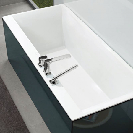 Акриловая ванна Villeroy & Boch Squaro Edge 12 UBQ170SQE2DV-RW 170x75, с ножками, слив-перелив, stone white Акриловая ванна Villeroy & Boch Squaro Edge 12 UBQ170SQE2DV-RW 170x75, с ножками, слив-перелив, stone white