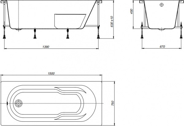  Roca Genova-N 150x75 +     