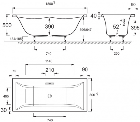   Jacob Delafon Evok 180x80 + -