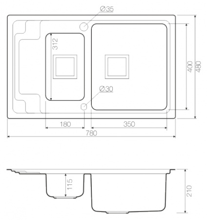   Omoikiri Mizu 78-2-R  