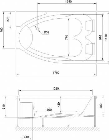   Royal Bath Shakespeare RB652100K-R 170x110  