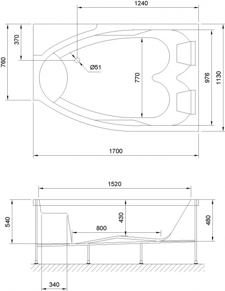   Royal Bath Shakespeare RB652100K-R 170x110  