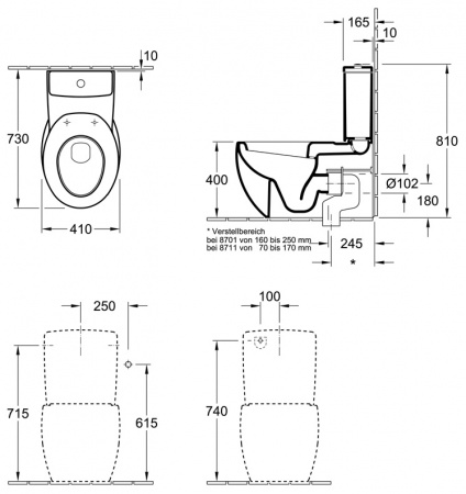 Унитаз-компакт	Villeroy & Boch Aveo 6614 10R1 alpin Унитаз-компакт	Villeroy & Boch Aveo 6614 10R1 alpin
