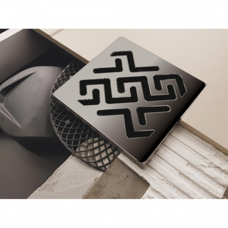 Трап водосток PLATZ Antik 100х100 нержавеющая сталь , решетка матовый хром 090060 Трап водосток PLATZ Antik 100х100 нержавеющая сталь , решетка матовый хром 090060