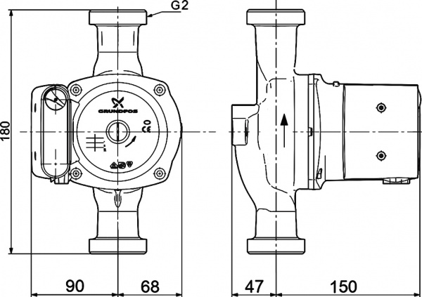 �������������� ����� Grundfos UPS 32-100 180