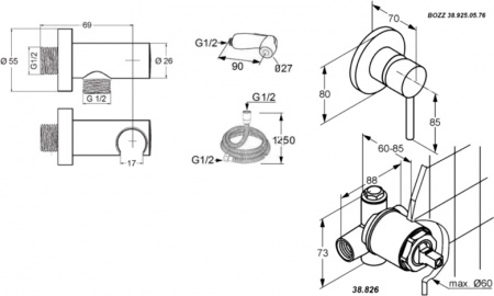       Geberit Duofix Delta 458.124.21.1 3  1    +     Roca Meridian 3462480