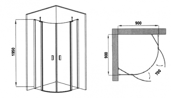   RGW Leipzig LE-51 900x900x1950  ,  