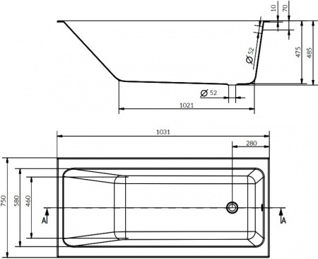   Cersanit Crea WP-CREA*160 160x75 + -
