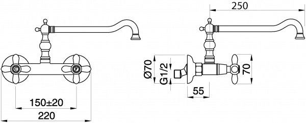 Смеситель Migliore Princeton Plus ML.CUC-8052.CR для кухонной мойки, хром