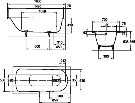   Kaldewei Advantage Saniform Plus 362-1 / 363-1 /   Easy-Clean