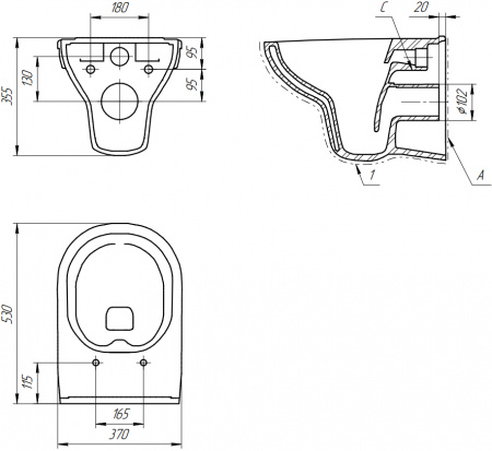 �������� Cersanit City New Clean On ������ + ����������� + ���������� ������ �����