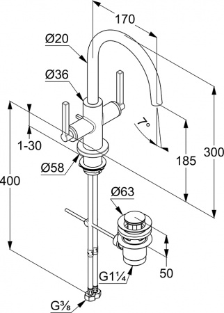 Kludi Nova Fonte Puristic 201180515  