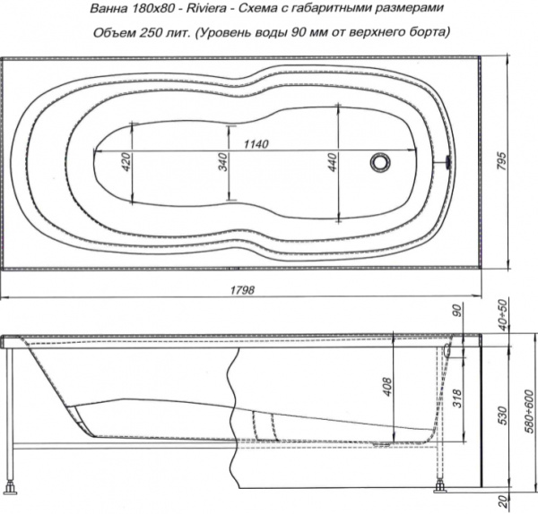   Aquanet Riviera 231080 180x80
