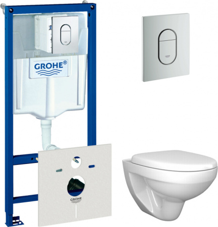Комплект  Система инсталляции для унитазов Grohe Rapid SL 38929000 4 в 1 с кнопкой смыва + Унитаз подвесной Sturm Wave SW-WA17077-CR Комплект  Система инсталляции для унитазов Grohe Rapid SL 38929000 4 в 1 с кнопкой смыва + Унитаз подвесной Sturm Wave SW-WA17077-CR