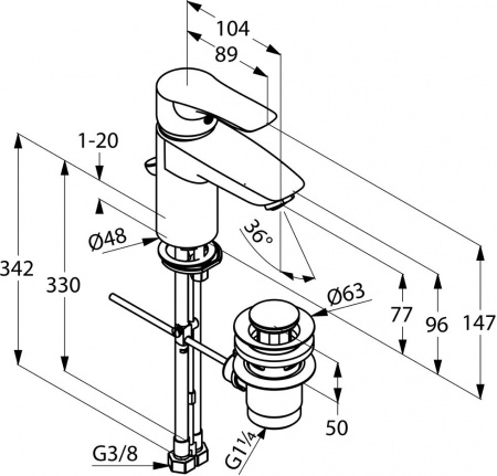 ������� �������� ��������� Kludi TERCIO XL 384840575 ��� �������� + ��������� Kludi TERCIO 384820575 ��� ����� � �����