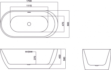   Black&White Swan SB105 black 170x80