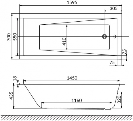   Excellent Wave Slim WAEX.WAV16WHS 160x70
