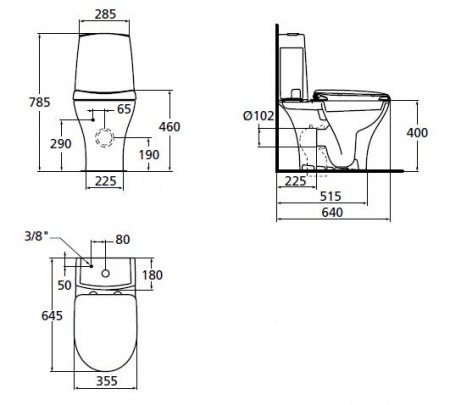 Унитаз-компакт Ideal Standard Connect Pure W916801 (W912301) с микролифтом Унитаз-компакт Ideal Standard Connect Pure W916801 (W912301) с микролифтом