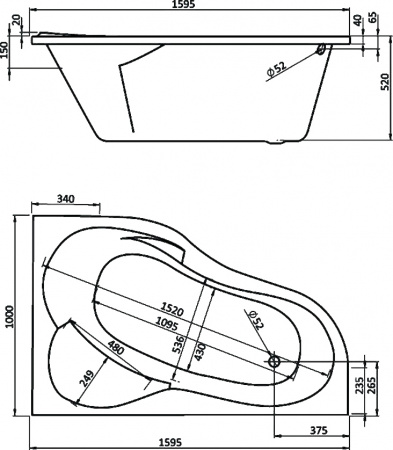 Акриловая ванна Santek Ибица XL 160x100 R Акриловая ванна Santek Ибица XL 160x100 R