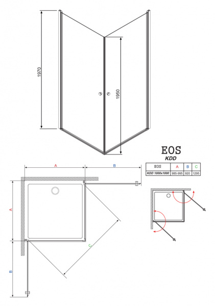   Radaway EOS KDD 100 100 