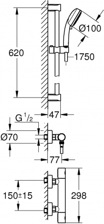 ������� �������� Grohe Grohtherm 800 Cosmopolitan 34768000